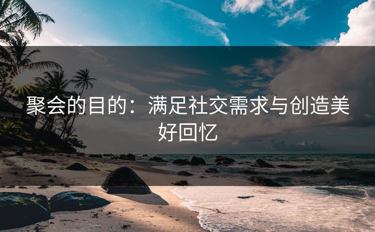 聚会的目的：满足社交需求与创造美好回忆