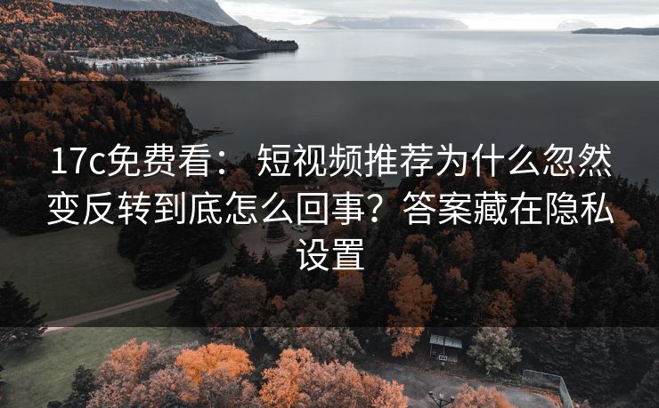 17c免费看： 短视频推荐为什么忽然变反转到底怎么回事？答案藏在隐私设置
