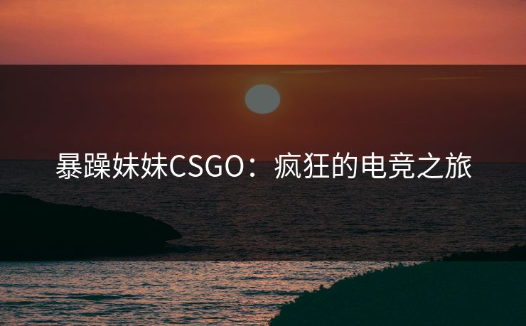 暴躁妹妹CSGO：疯狂的电竞之旅